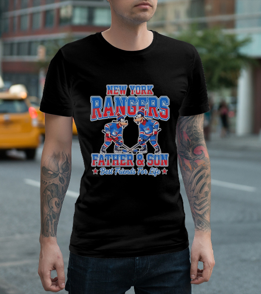New York Rangers Goofy Father And Son Best Friends For Life T-Shirt