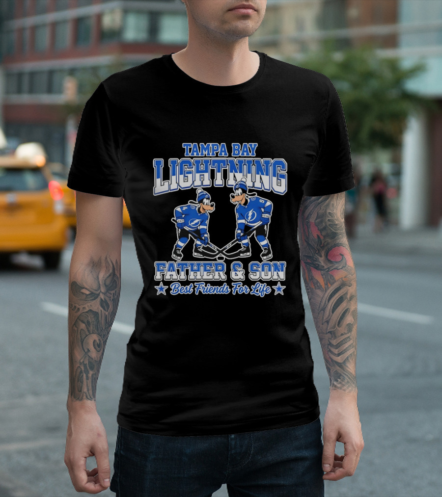 Tampa Bay Lightning Goofy Father And Son Best Friends For Life T-Shirt