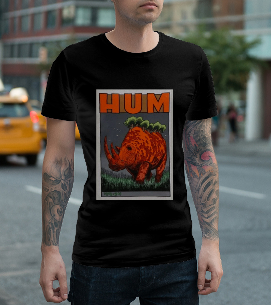 Hum Band 2025 2026 Tour With Rhino And Trees T-Shirt