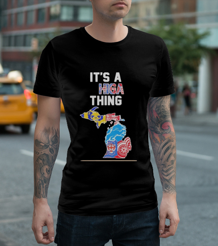 It's A Michigan Thing Detroit Pistons Tigers Red Wings Wolverines T-Shirt