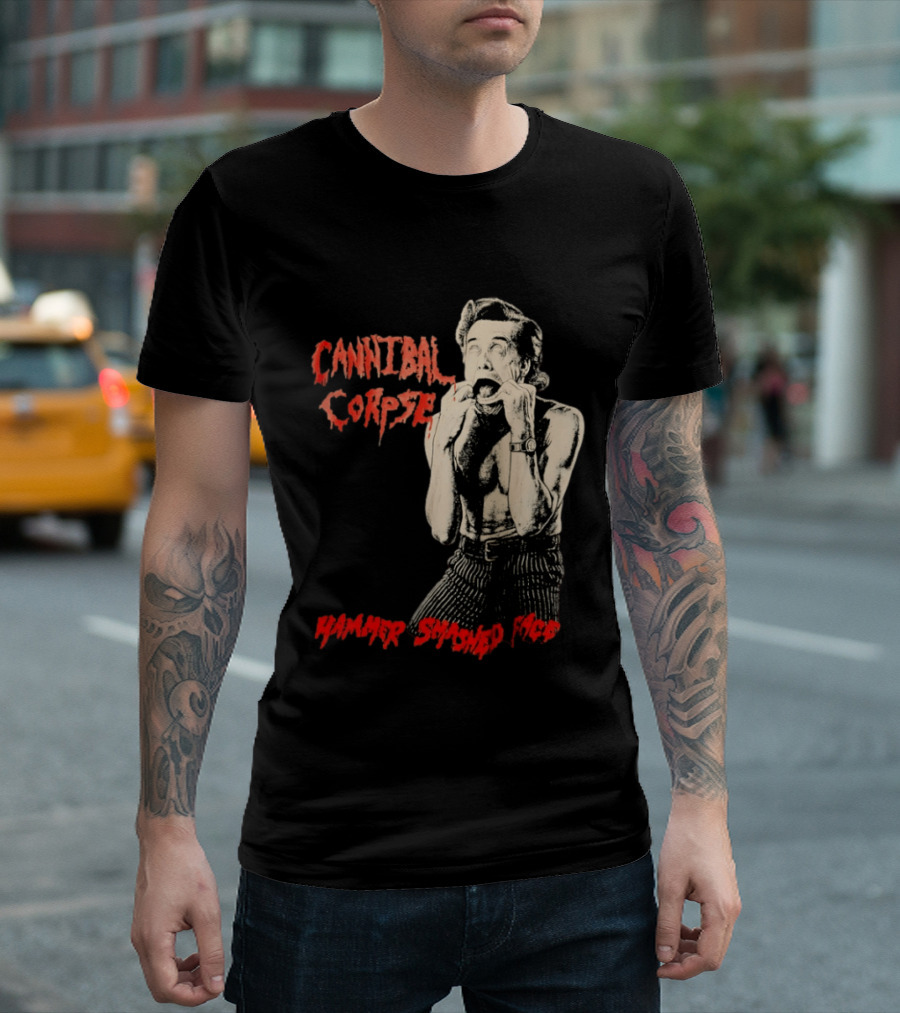 Cannibal Corpse Hammer Smashed Face Jim Carrey Ace Ventura Metal Music Band T-Shirt