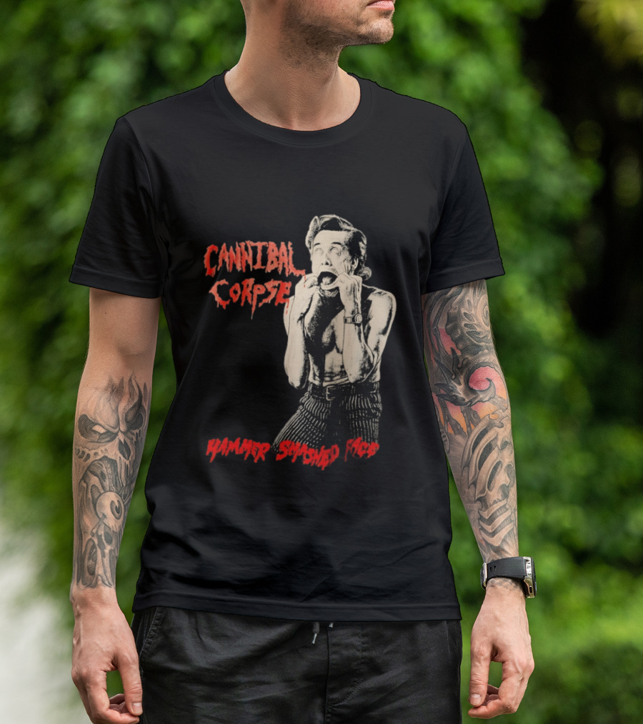 Cannibal Corpse Hammer Smashed Face Jim Carrey Ace Ventura Metal Music Band T-Shirt