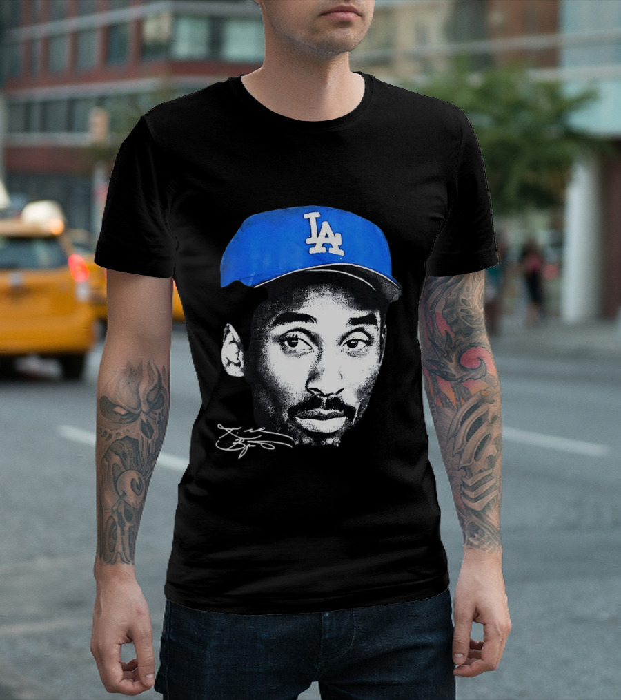 Kobe Bryant Iconic Los Angeles Dodgers LA Hat T-Shirt