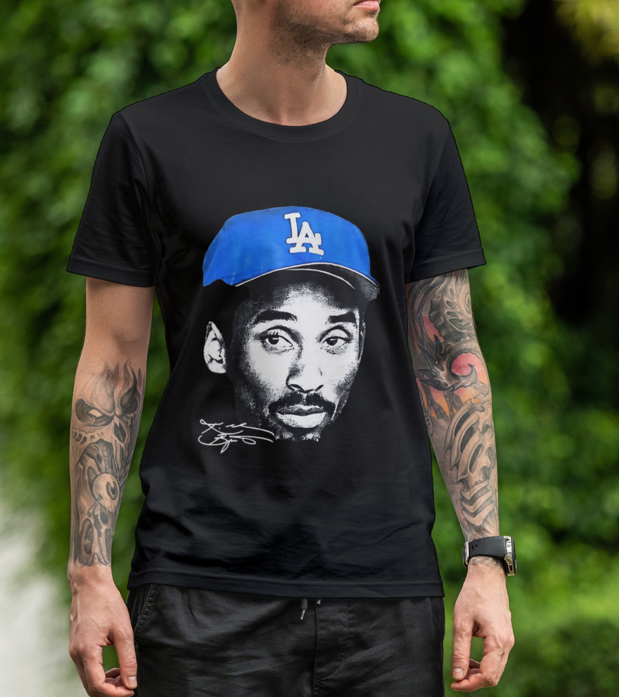 Kobe Bryant Iconic Los Angeles Dodgers LA Hat T-Shirt