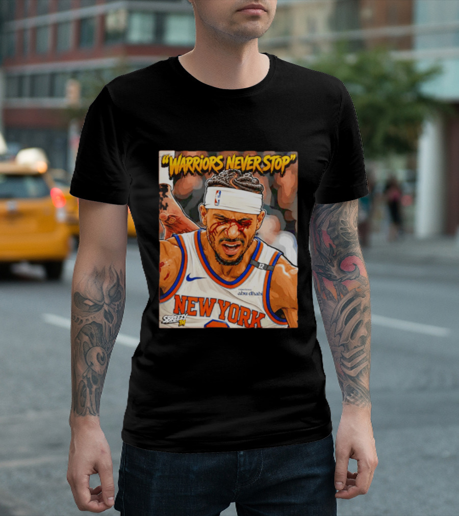 New York Knicks Josh Hart Warriors Never Stop Abu Dhabi Experience T-Shirt