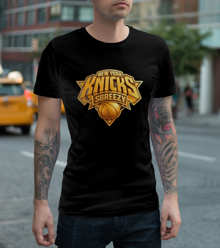 New York Knicks Sbreezy Golden Basketball T-Shirt