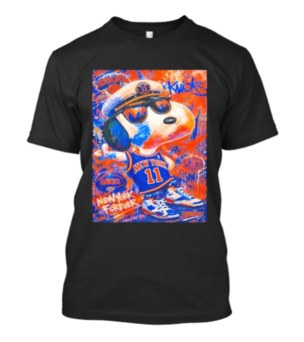 New York Knicks Snoopy Captain 11 New York Forever Streetwear Collection T-Shirt
