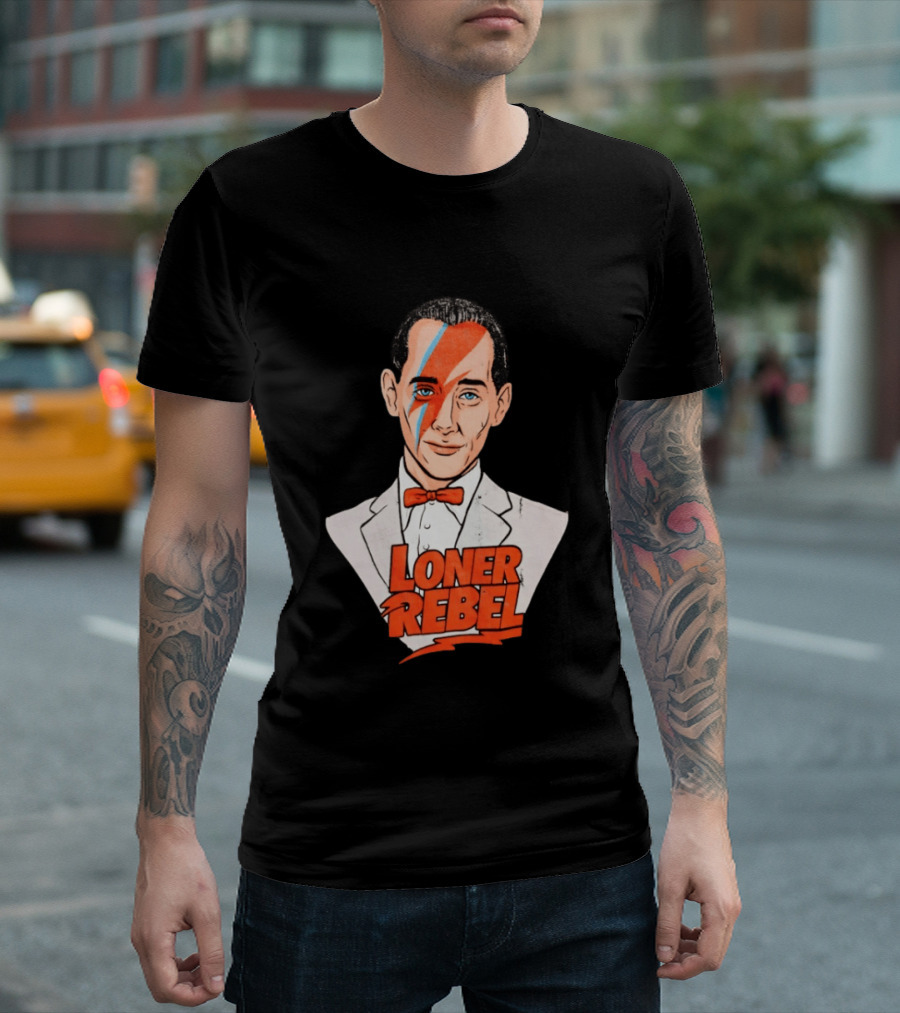 Pee Wee Herman David Bowie Aladdin Sane Loner Rebel Mashup Pop Culture T-Shirt