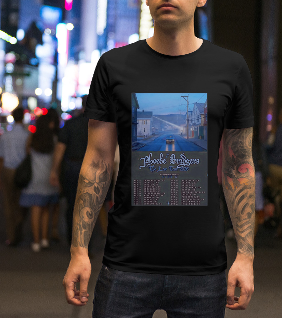 Phoebe Bridgers The Lost Tour 2026 With Alex G Concert Dates And Locations Indianapolis To Inglewood T-Shirt