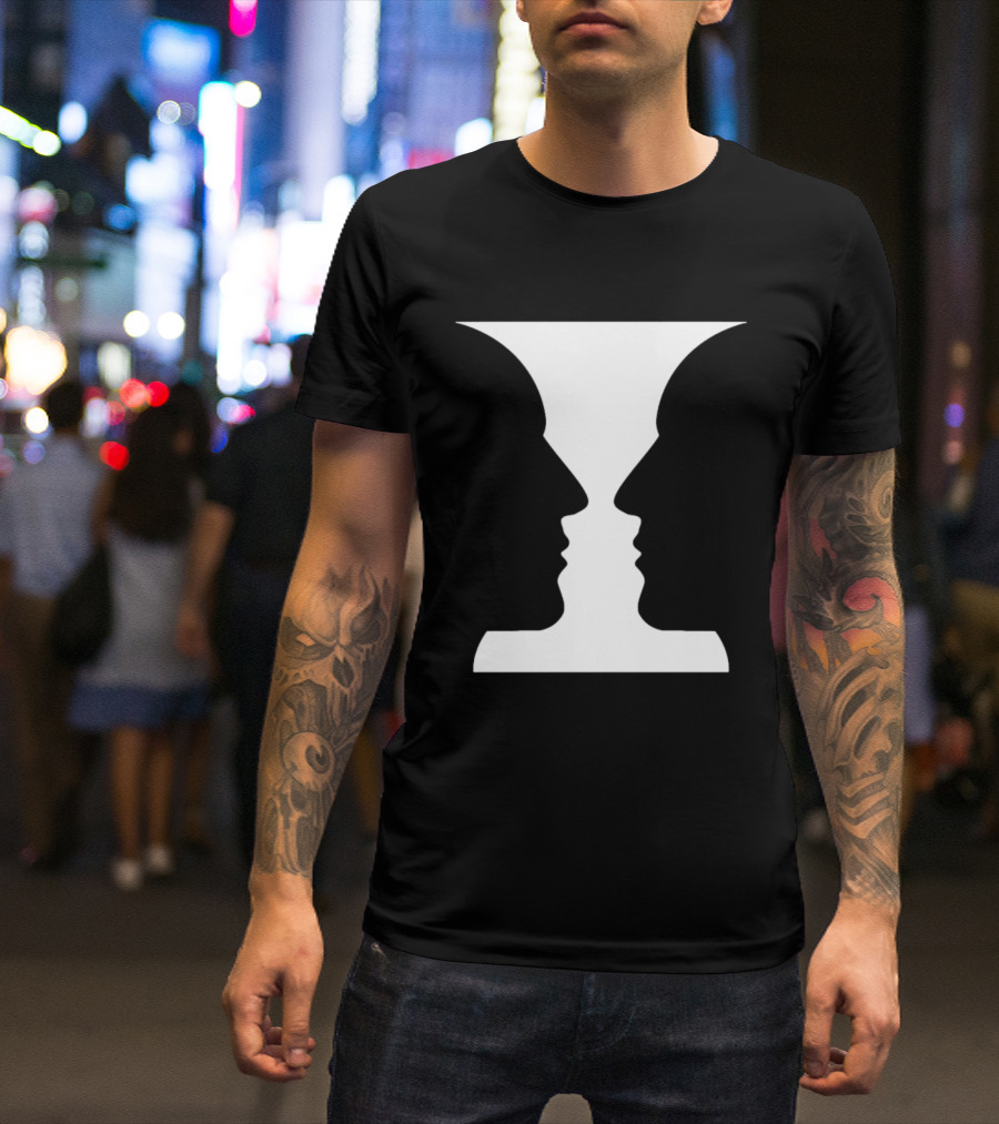 Rubin Vase Optical Illusion Cognitive Psychology Face Perception T-Shirt