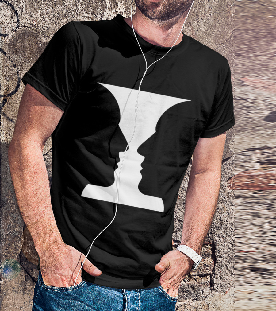 Rubin Vase Optical Illusion Cognitive Psychology Face Perception T-Shirt