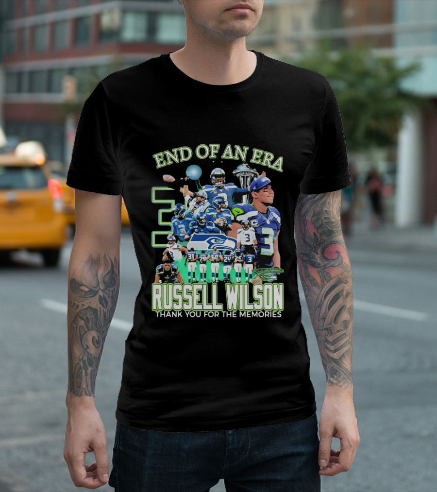 Russell Wilson Seattle Seahawks End Of An Era Thank You For The Memories T-Shirt