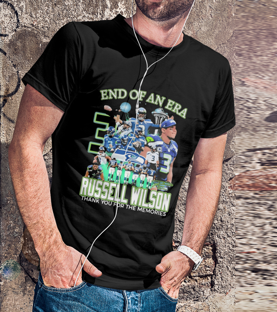 Russell Wilson Seattle Seahawks End Of An Era Thank You For The Memories T-Shirt
