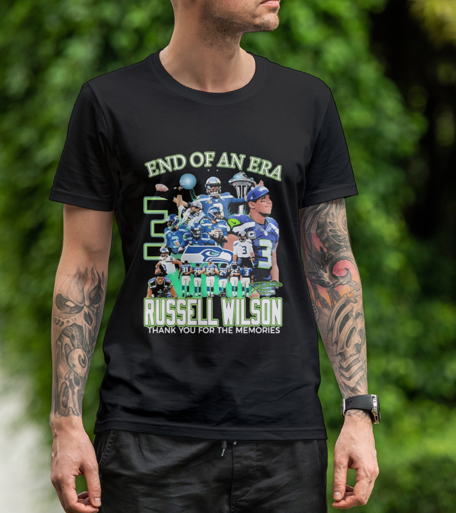 Russell Wilson Seattle Seahawks End Of An Era Thank You For The Memories T-Shirt