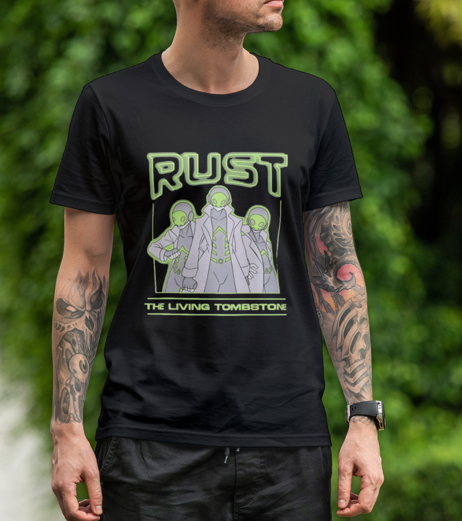 Rust The Living Tombstone Futuristic Sci Fi Characters Music Band T-Shirt