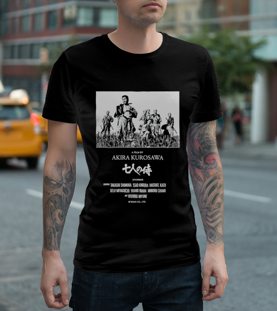 Seven Samurai Akira Kurosawa Takashi Shimura Isao Kimura Daisuke Kato Classic Film T-Shirt