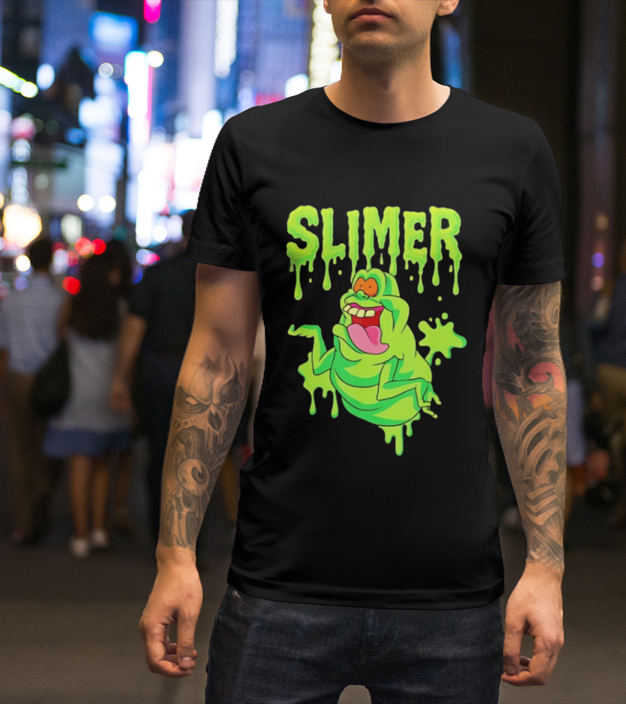 Ghostbusters Slimer Green Ectoplasm Dripping Slime T-Shirt