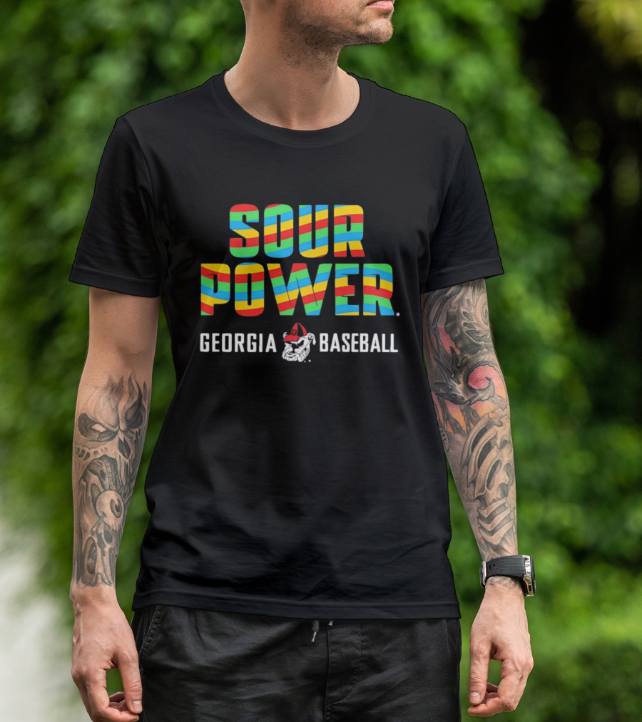 Sour Power Georgia Baseball Bulldog Candy T-Shirt