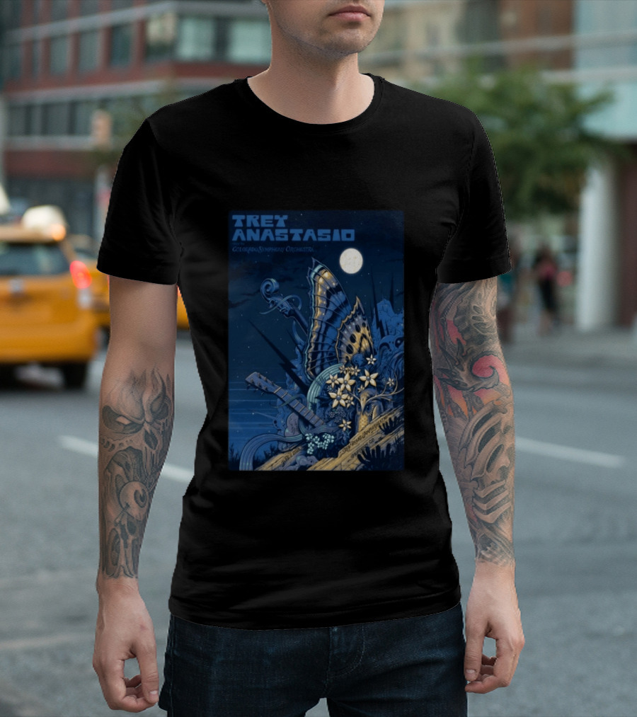 Trey Anastasio Colorado Symphony Orchestra Red Rocks Amphitheatre Moonlit Performance June 7 2026 T-Shirt