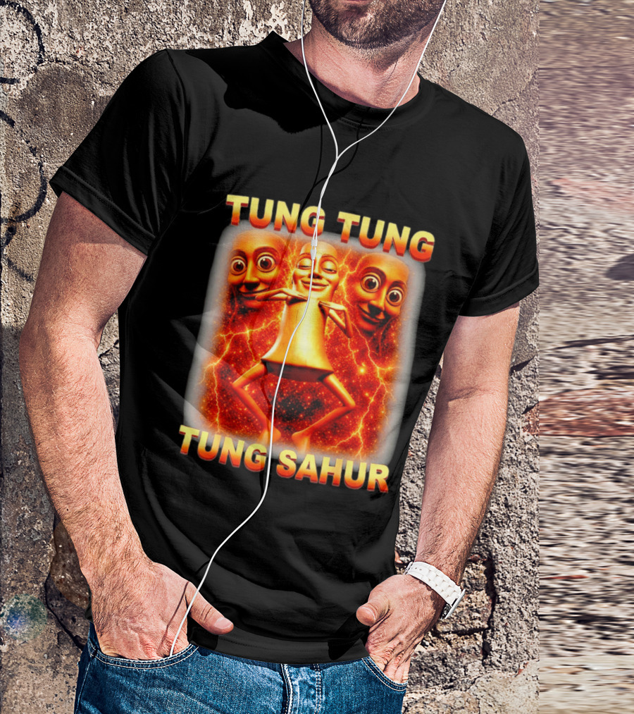 Tung Tung Tung Sahur Meme Brainrot Viral Image T-Shirt