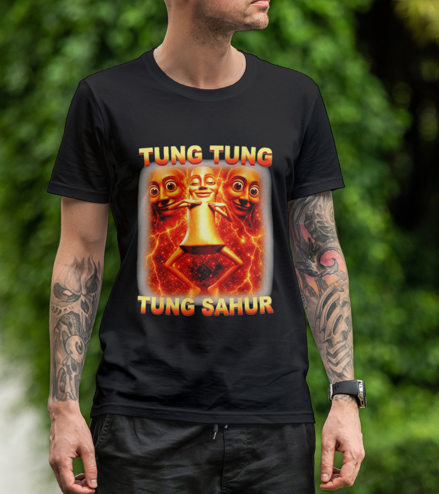 Tung Tung Tung Sahur Meme Brainrot Viral Image T-Shirt