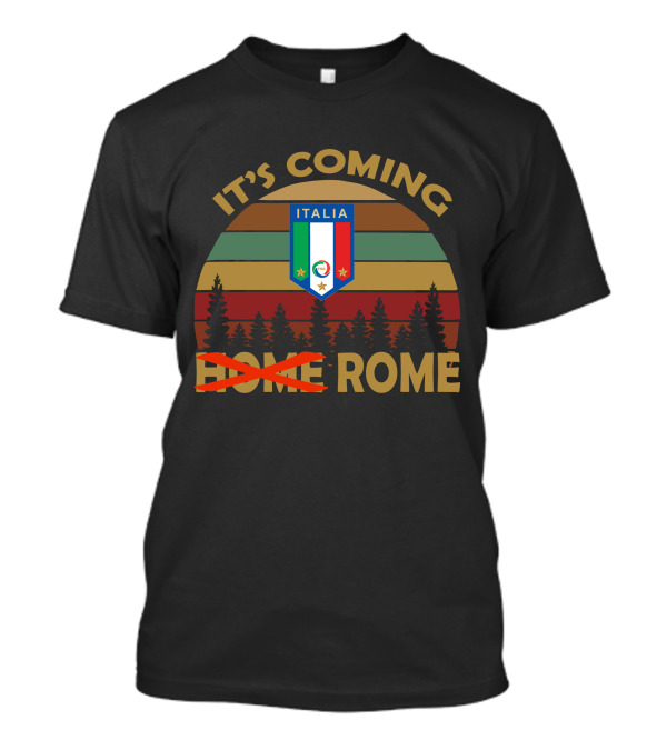 IT'S COMING ROME ITALIA Vintage Forest Sunset Badge T-Shirt