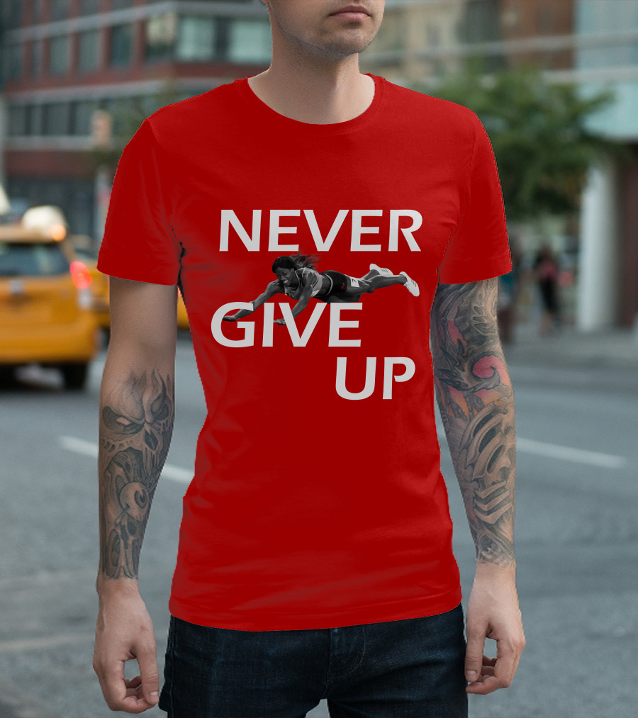 NEVER GIVE UP Shaunae Miller Jump Drive Determination T-Shirt