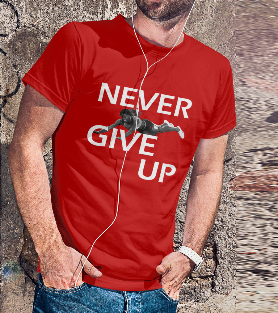 NEVER GIVE UP Shaunae Miller Jump Drive Determination T-Shirt