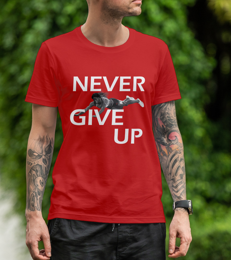 NEVER GIVE UP Shaunae Miller Jump Drive Determination T-Shirt