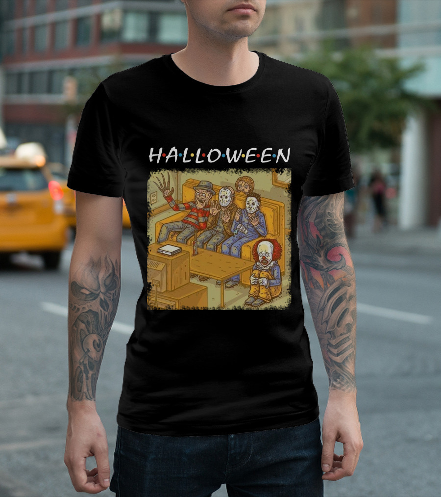 Halloween Horror Icons Relax on Couch T-Shirt