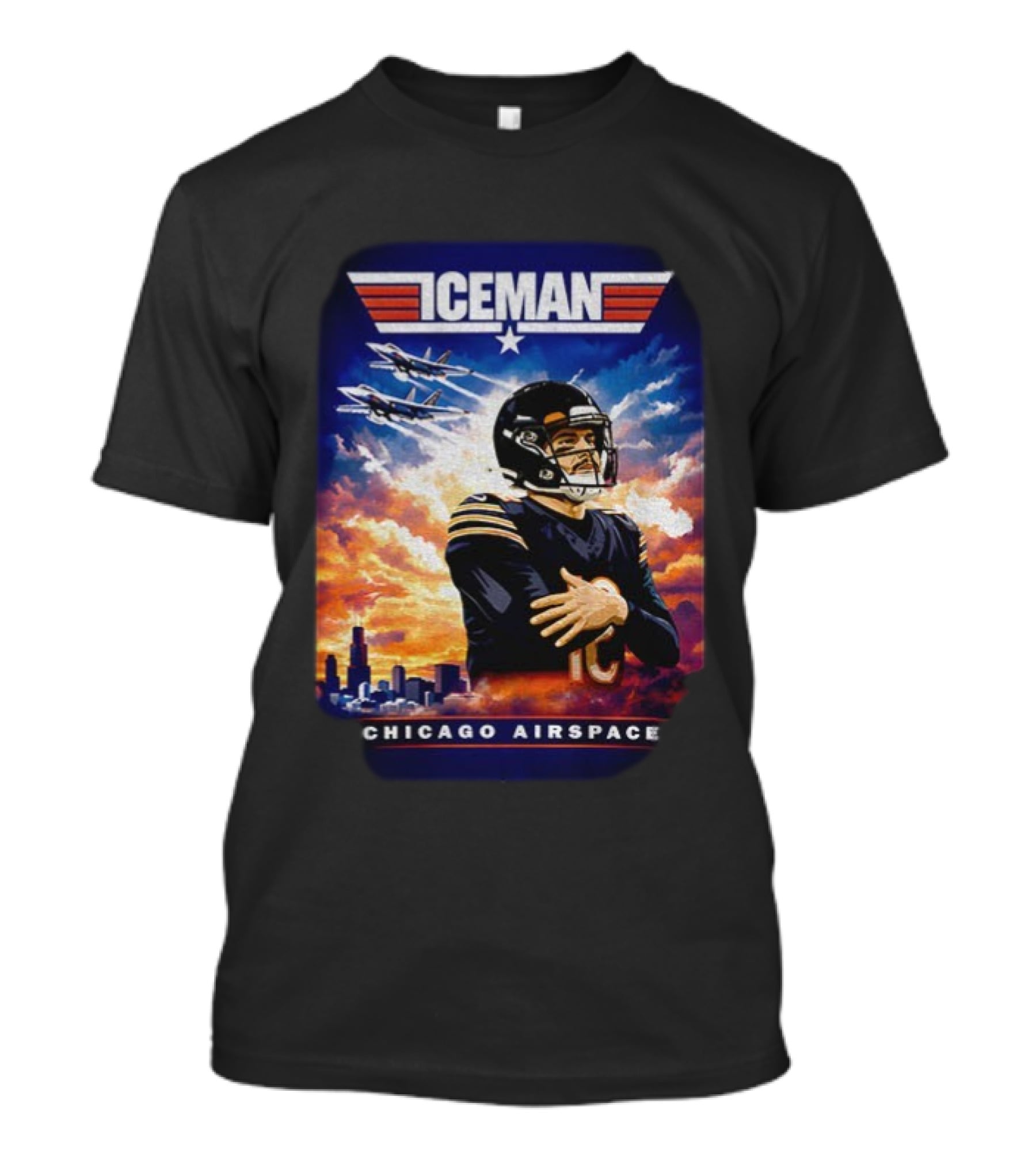 ICEMAN Chicago Airspace Caleb Williams Top Gun Chicago Bears T-Shirt