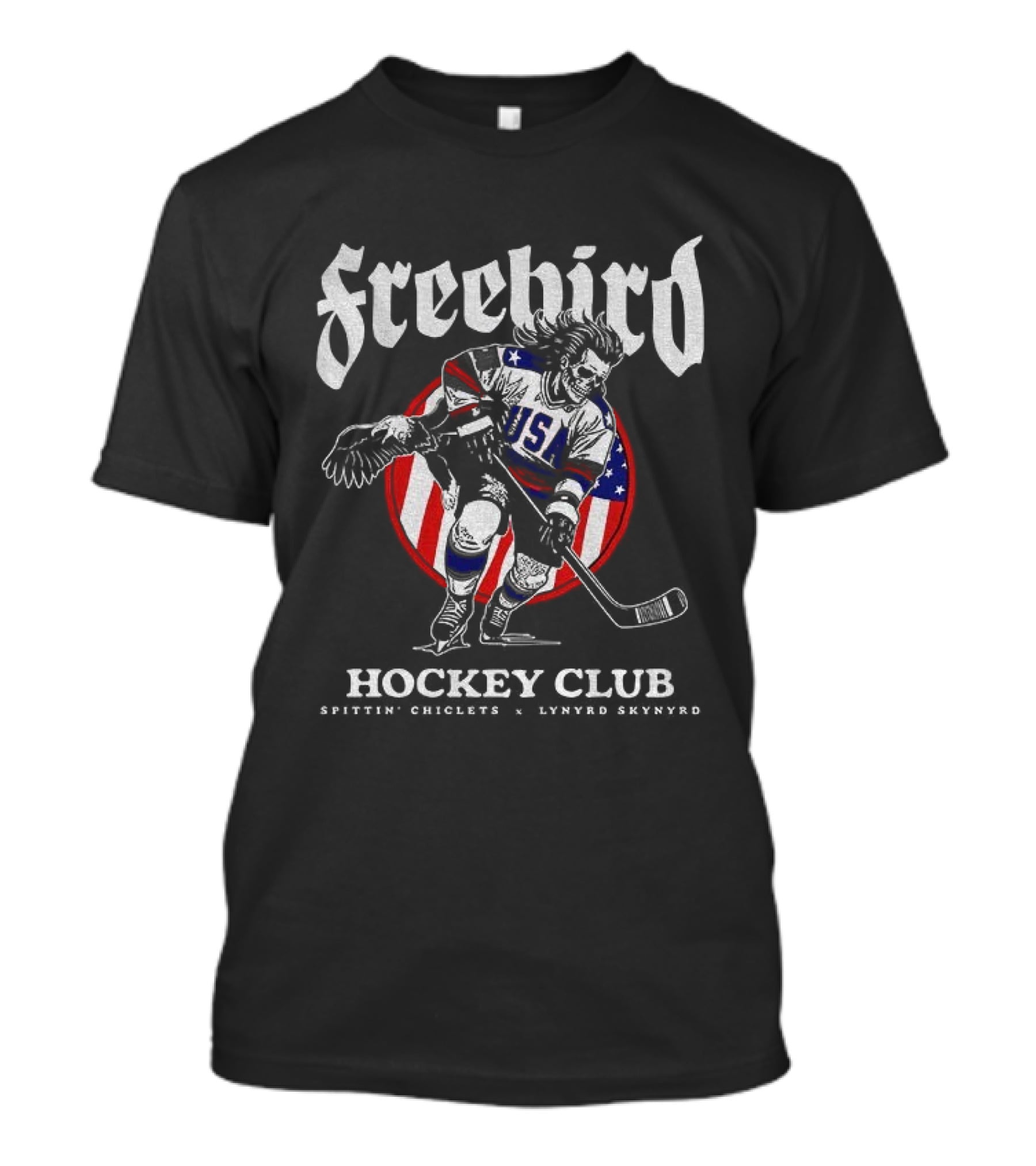 Freebird USA Spittin Chiclets Lynyrd Skynyrd Hockey Club T-Shirt
