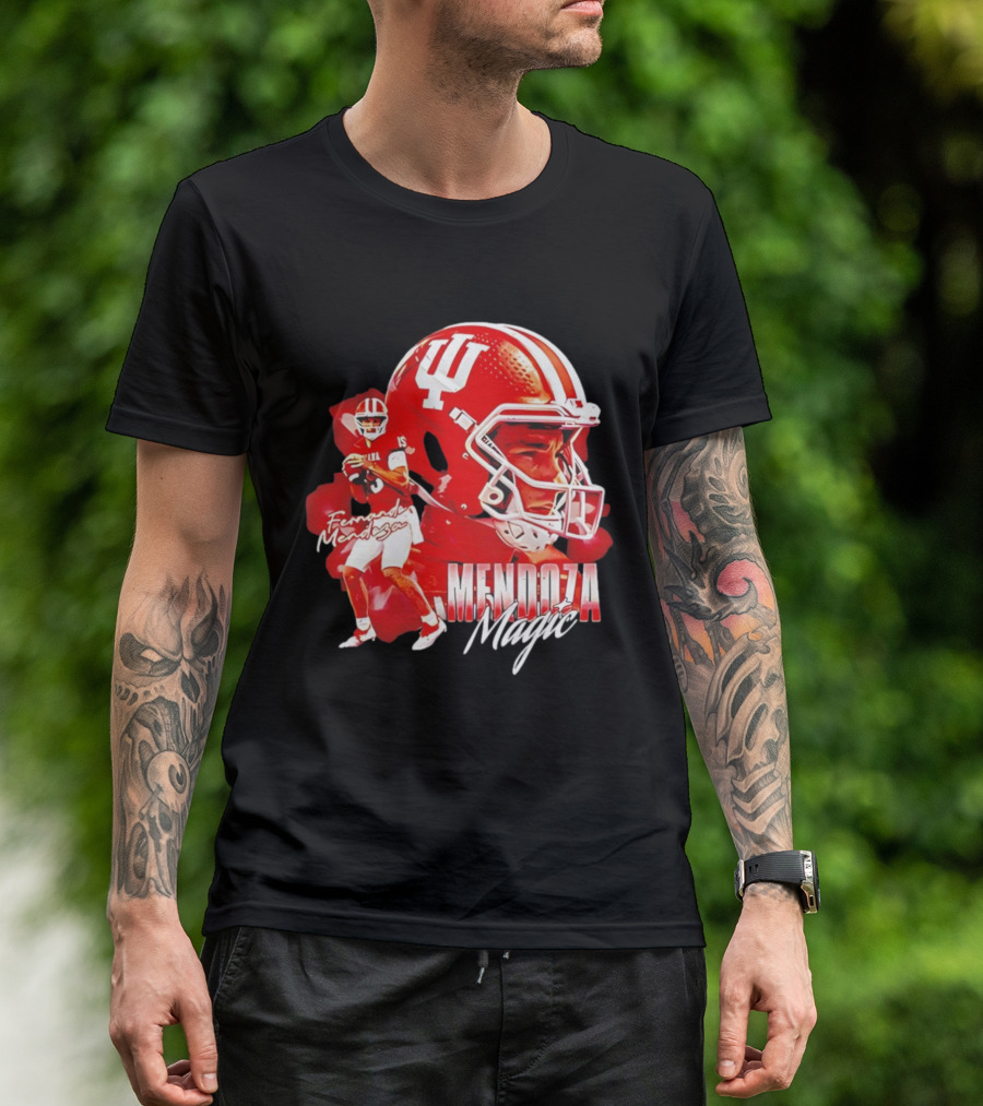 Fernando Mendoza Indiana Mendoza Magic Football Player Collage T-Shirt
