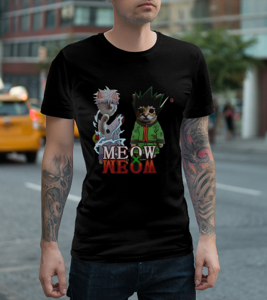 MeowxMeow HxH GonxKillua Cat Anime Parody T-Shirt