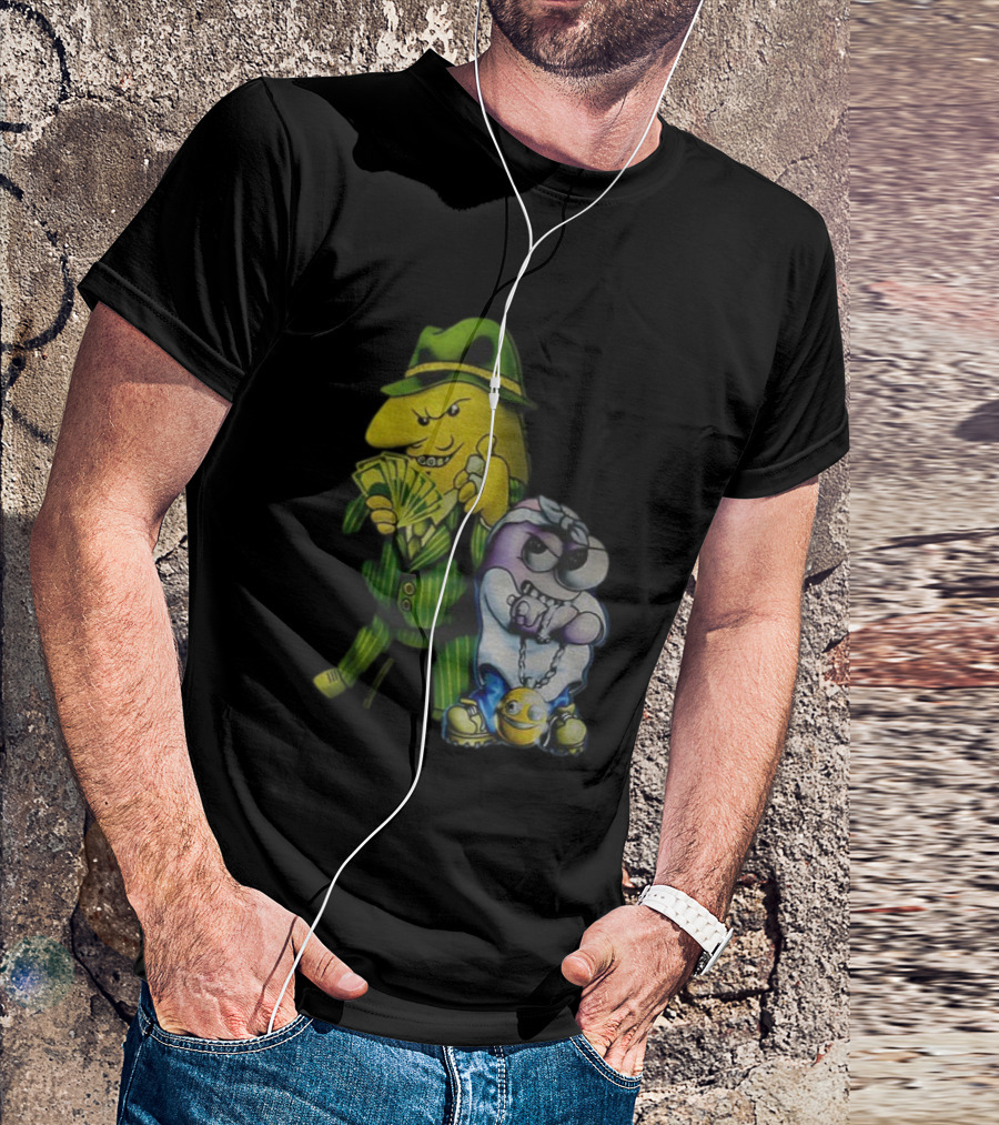 Pim And Charlie Cartoon Money And Chains Gangster Style T-Shirt