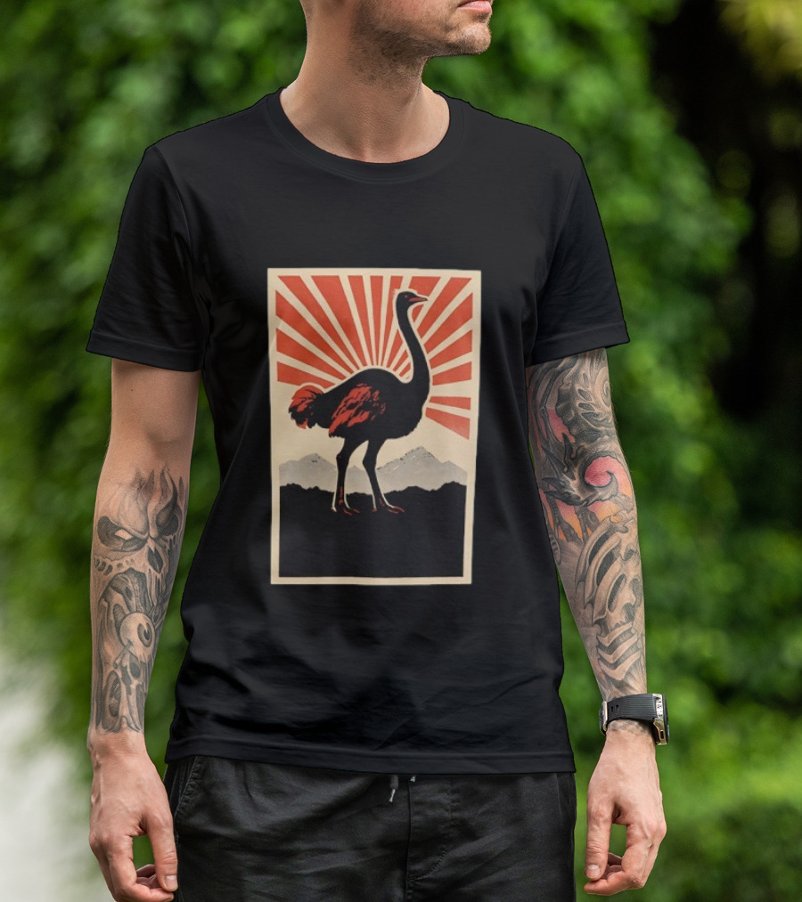 Ostrich Vintage Sunrise Silhouette T-Shirt