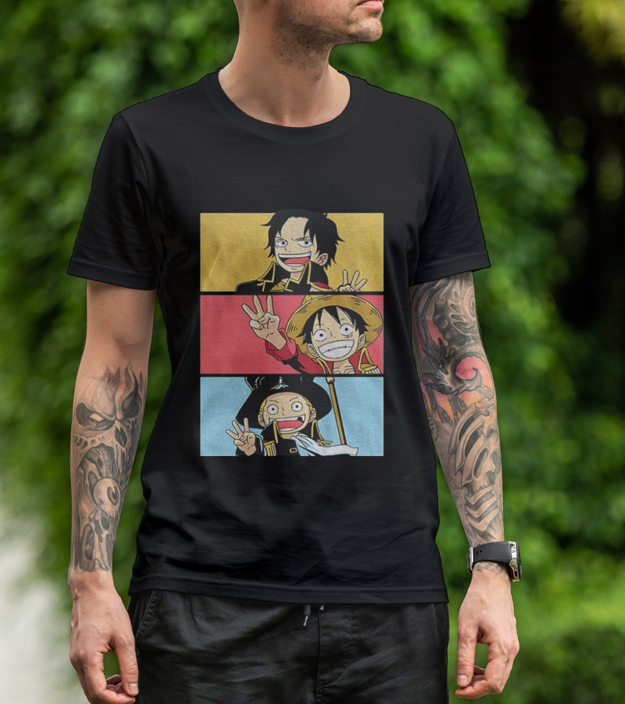 Straw Hat Pirates Luffy Ace Sabo Iwara One Piece Manga Brothers Japanese T-Shirt