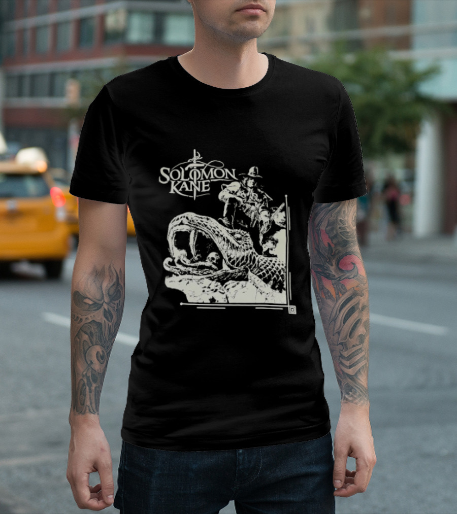 Solomon Kane The Serpent Ring Illustration With Adventure Scene T-Shirt
