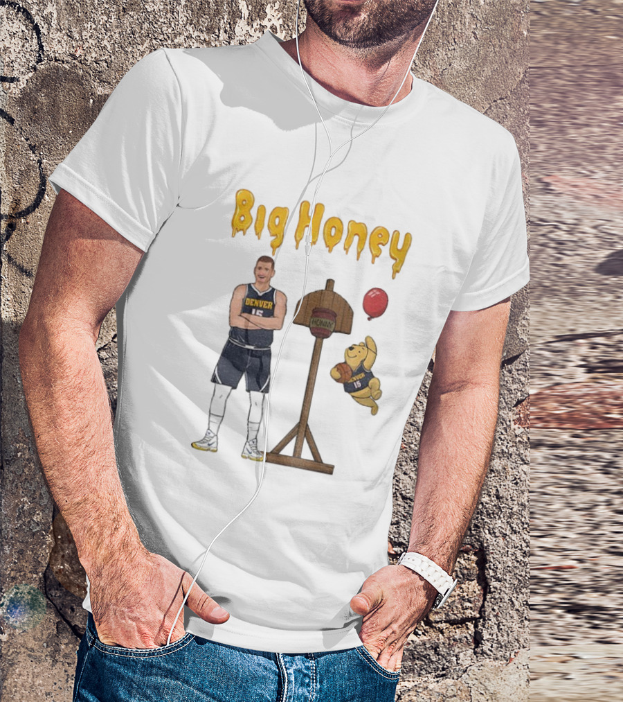 Big Honey Nikola Jokic Denver Nuggets NBA 15 Cartoon Crossover T-Shirt