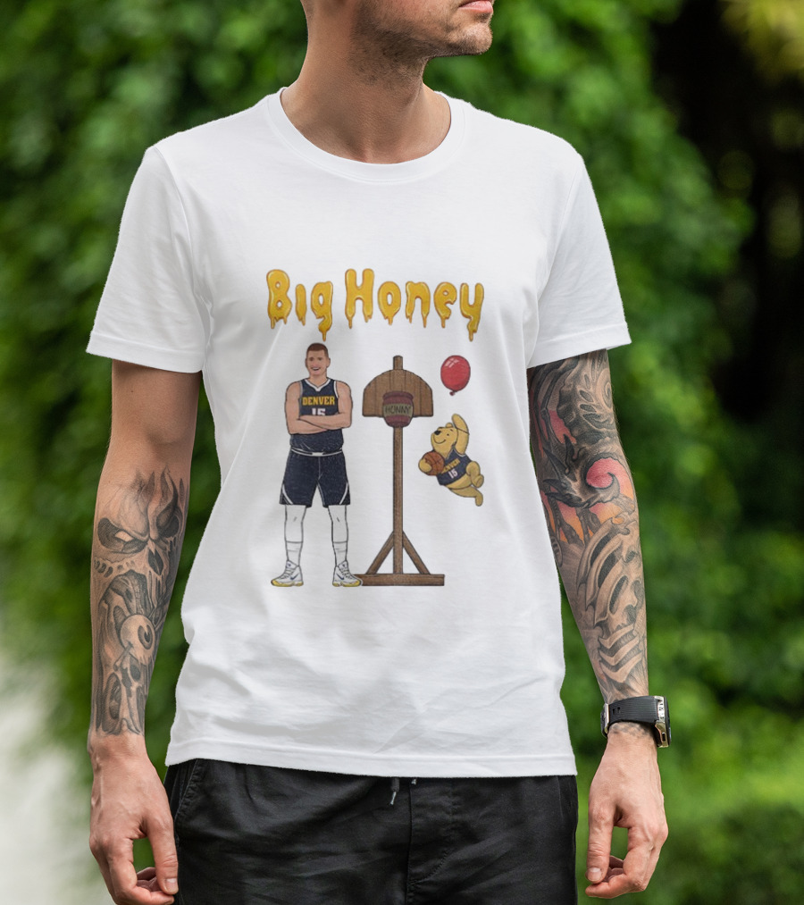 Big Honey Nikola Jokic Denver Nuggets NBA 15 Cartoon Crossover T-Shirt