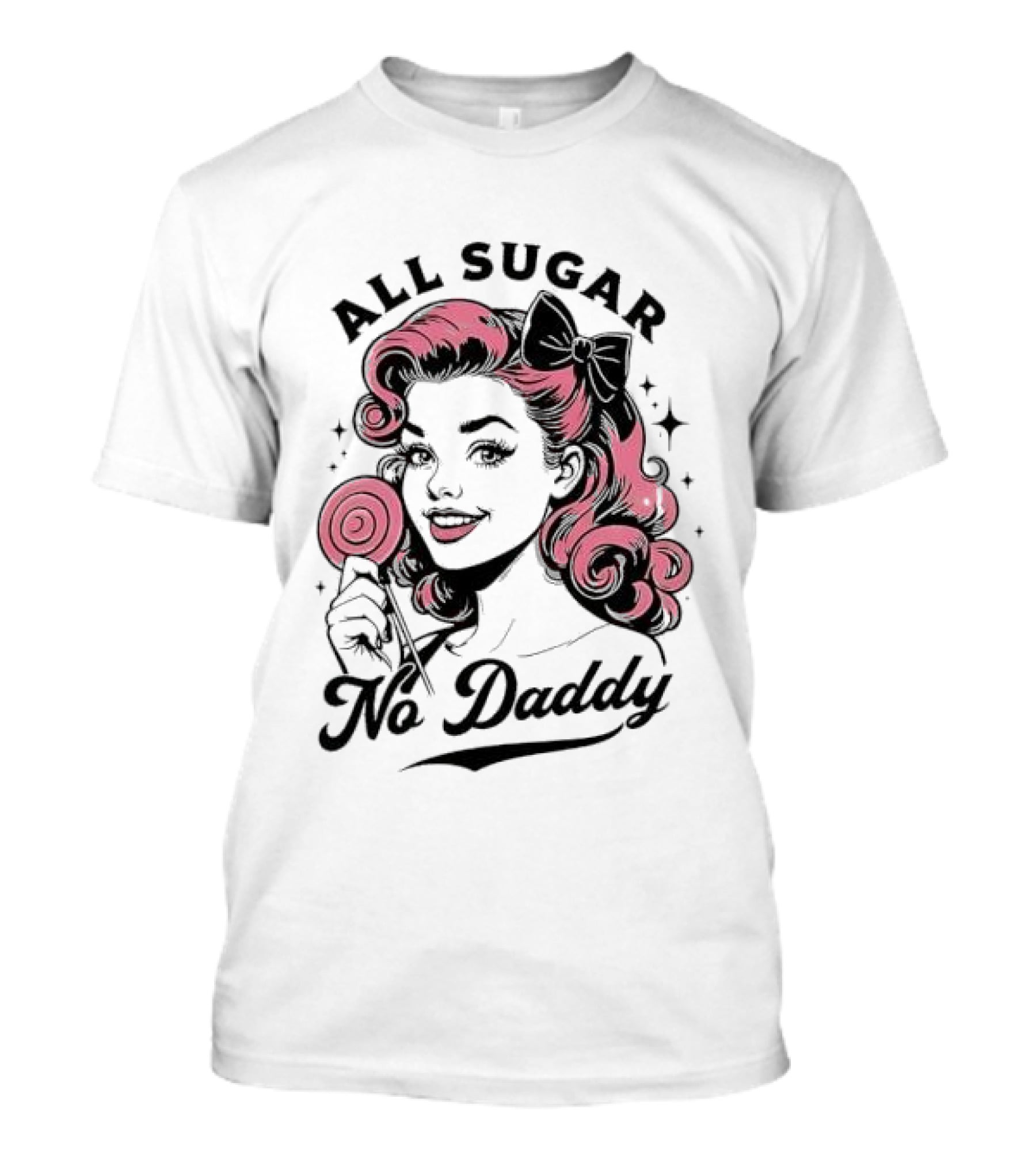All Sugar No Daddy Retro Pin-Up Style T-Shirt