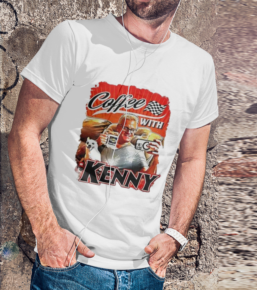 Coffee With Kenny Racing Checkered Flag And Dog T-Shirt
