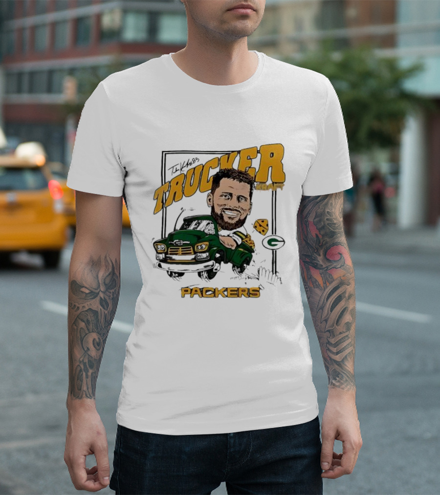 Green Bay Packers Trucker Kraft Cartoon Graphic T-Shirt