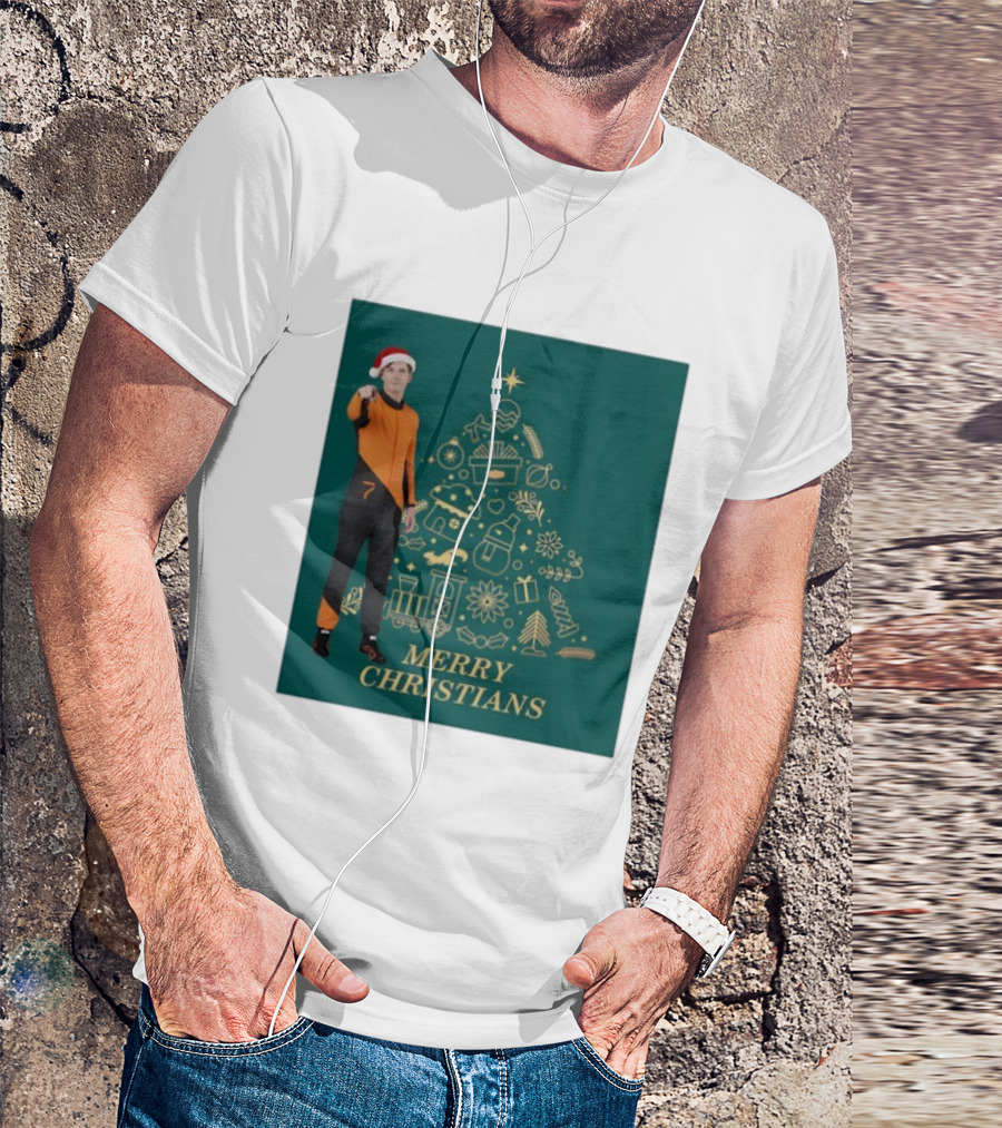 Christian Lundgaard Merry Christians Formula 1 Christmas Green T-Shirt