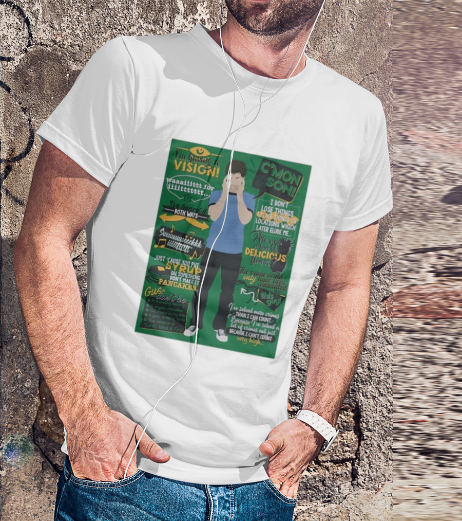 I'm Having A Vision Shawn Spencer C'mon Son Delicious Flavor I've Heard It Both Ways Pancakes T-Shirt