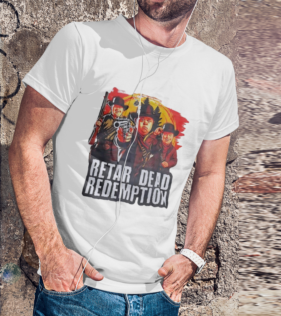 RETAR DEAD REDEMPTION Three Down Men Holding Shotguns Vintage Style T-Shirt