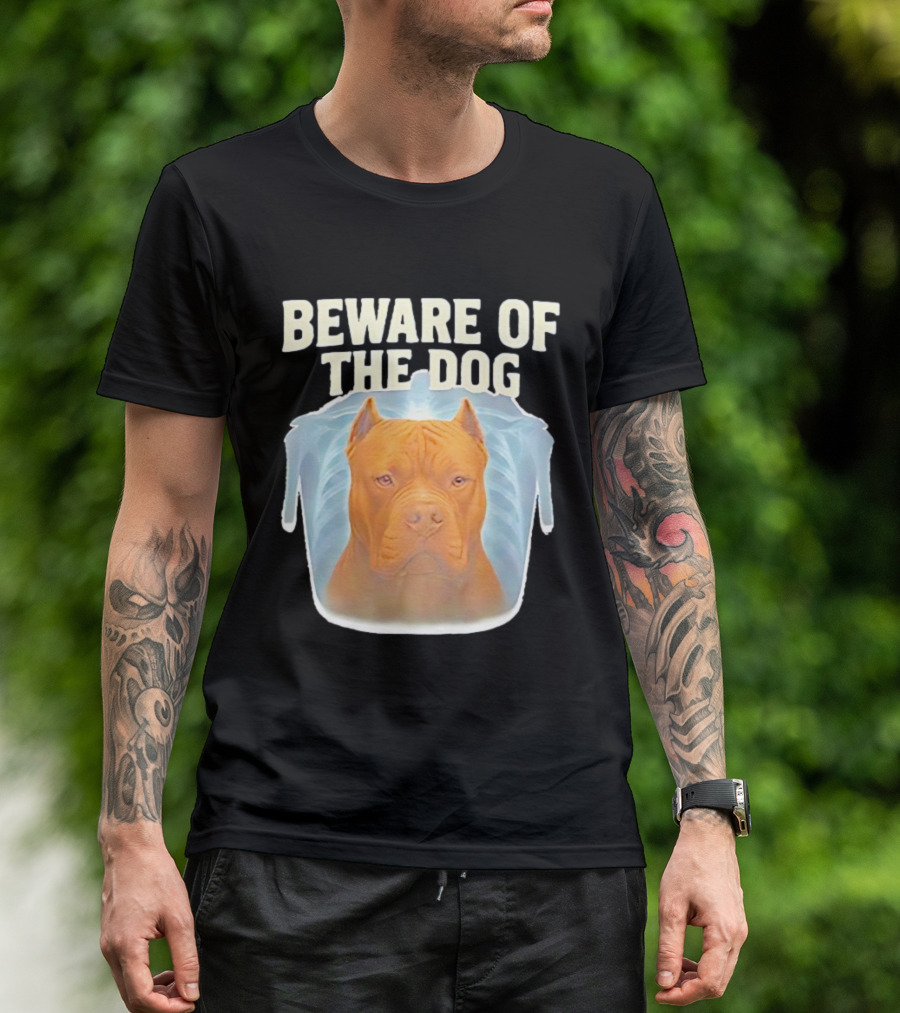 Beware Of The Dog X Ray Pitbull Warning T-Shirt