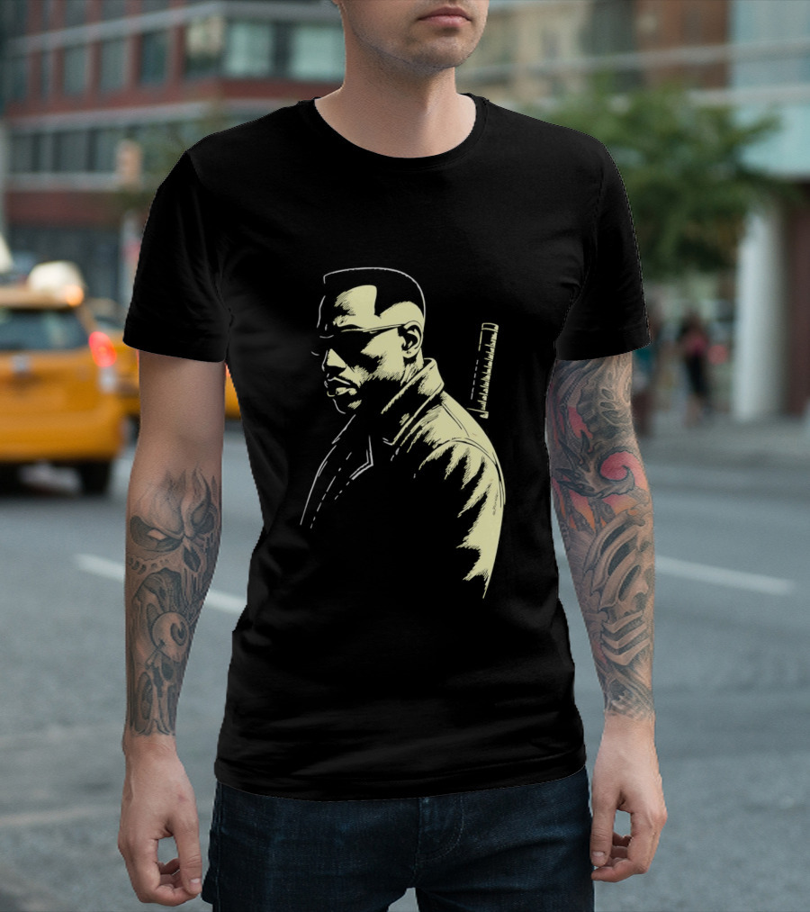 Blade Wesley Snipes Vampire Hunter Classic Samurai Sword T-Shirt