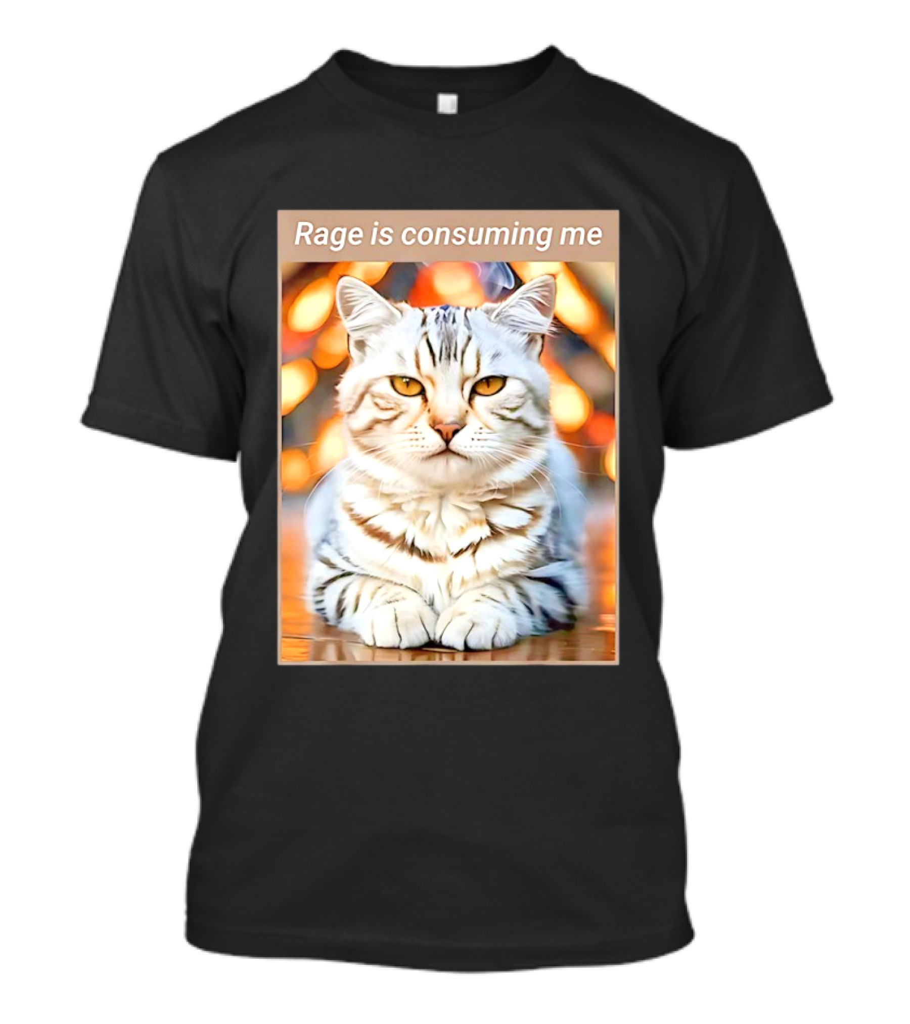 Cat Rage Is Consuming Me Meme Tiger Stripes T-Shirt