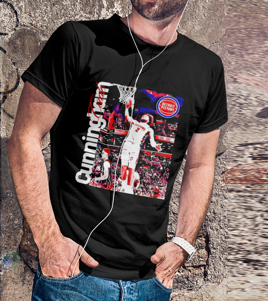Cade Cunningham Dunking Detroit Pistons Basketball T-Shirt